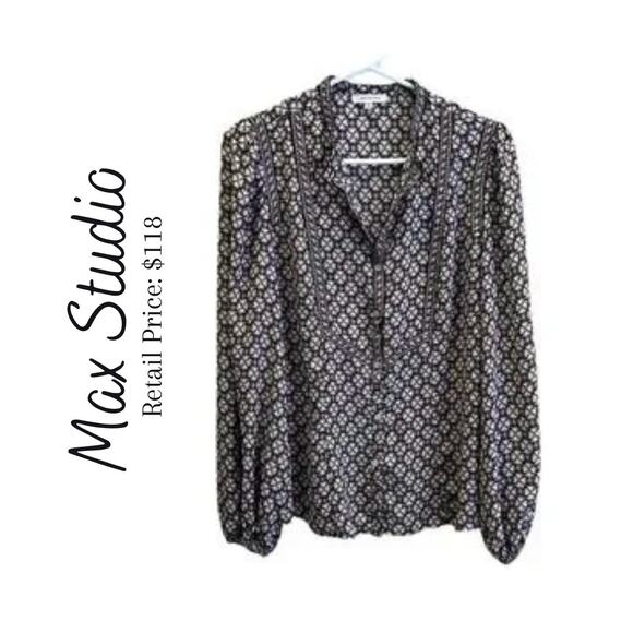 NWOT Max Studio Fall’s Mosaic Blouse - Picture 1 of 7
